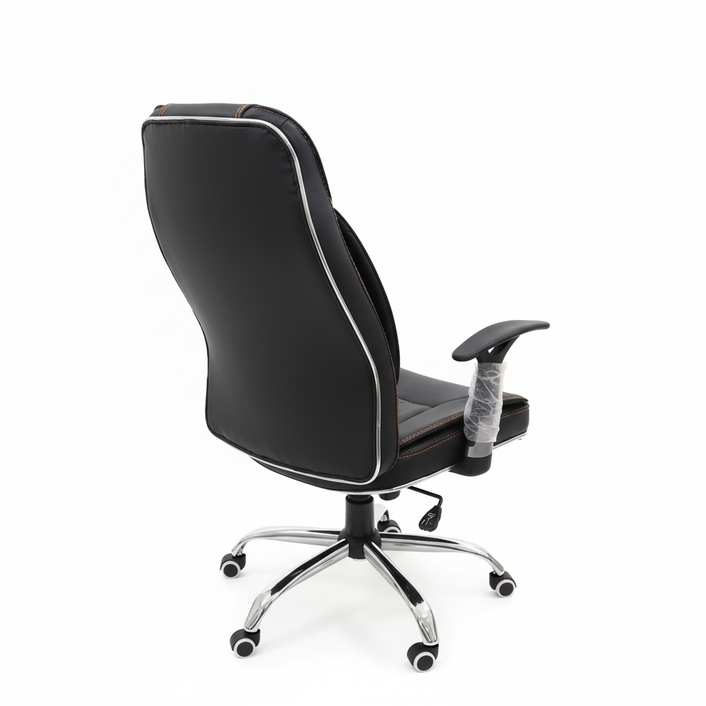 Executive office chair with contrast stitching - back angle view