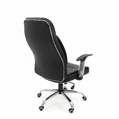 Executive office chair with contrast stitching - back angle view