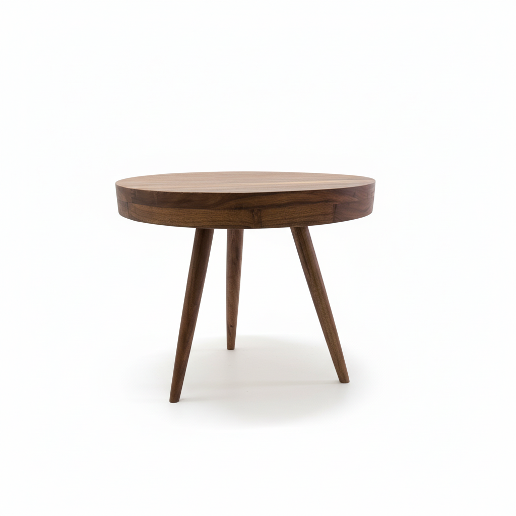 Mid-century modern round coffee table - side view