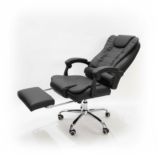Executive recliner chair with leg rest - three-quarter view