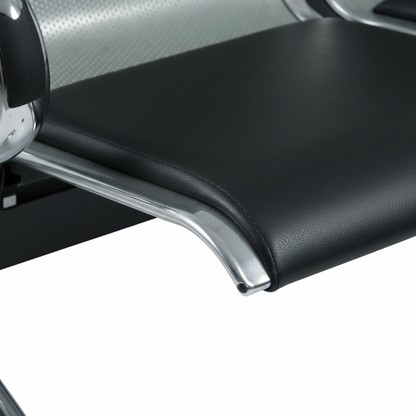 Padded 3-seater waiting room bench - detail view