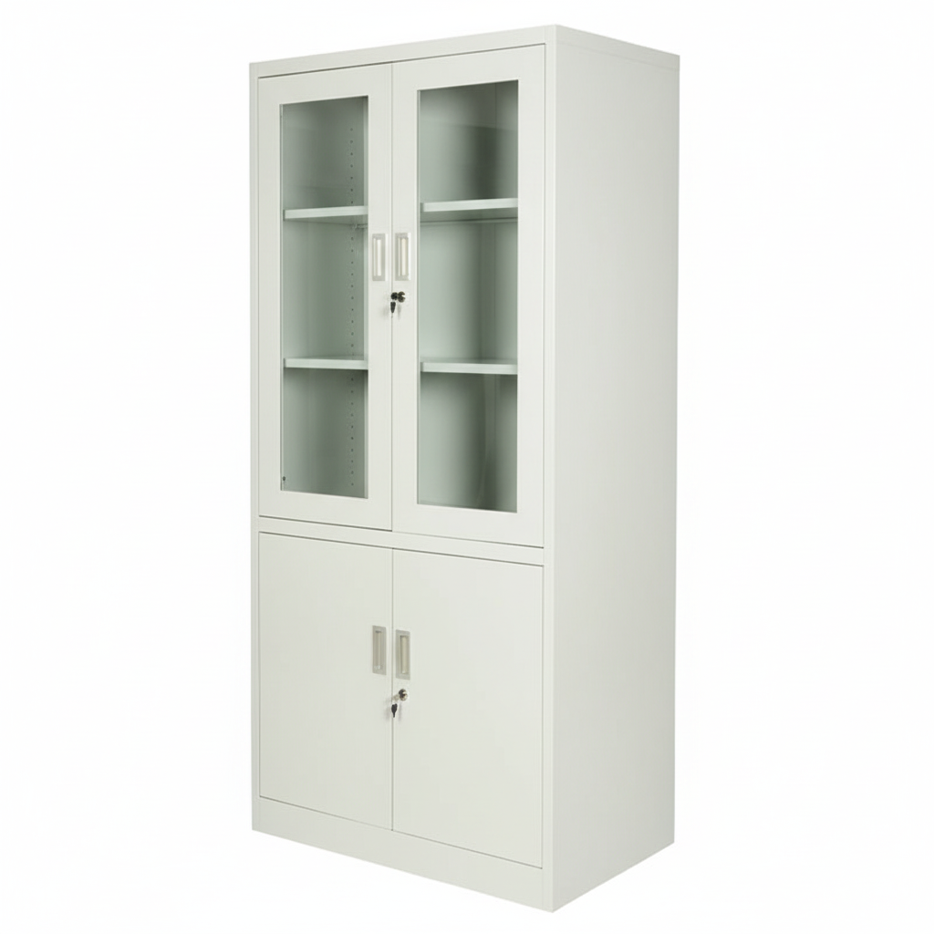 Metal Filing Cabinet - Three-Quarter View