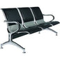 3-Seater Padded Airport Waiting Bench - Black