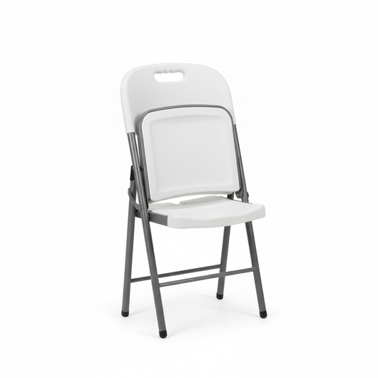 White Folding Chair - Folded View